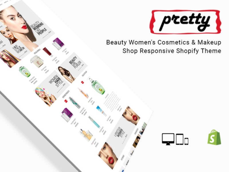 Pretty Beauty Shop Shopify Theme 3d animation beauty branding design graphic design icon illustration illustrator logo motion graphics pretty beauty shop shop shopify shopify theme theme typography ui ux vector