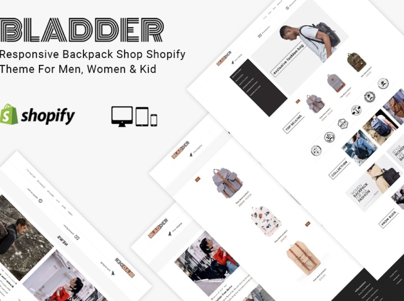 Bladder Backpack Shop Shopify Theme 3d animation backpack bladder bladder shopify theme branding design graphic design icon illustration illustrator logo motion graphics responsive bladder shopify theme typography ui ux vector
