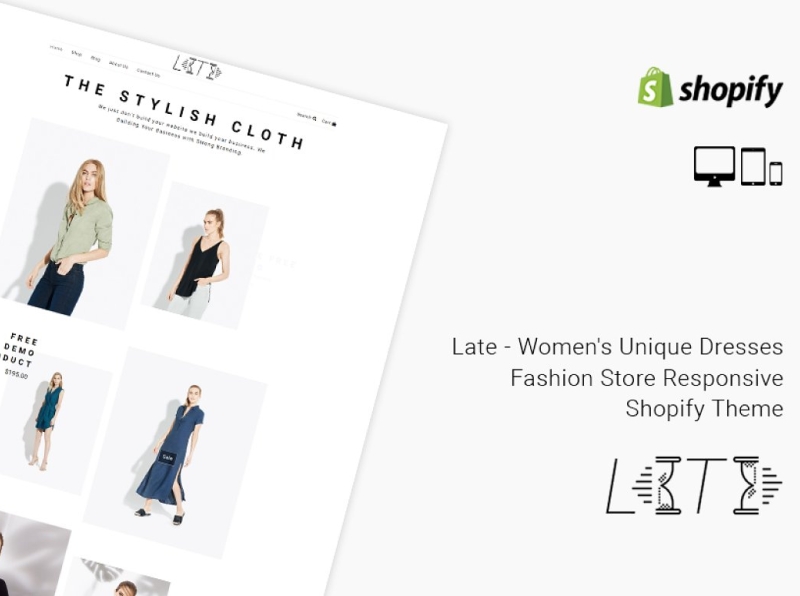 Late Fashion Store Shopify Theme 3d animation branding design fashion shopify theme graphic design icon illustration illustrator logo motion graphics responsive responsive shopify theme shopify shopify theme theme typography ui ux vector