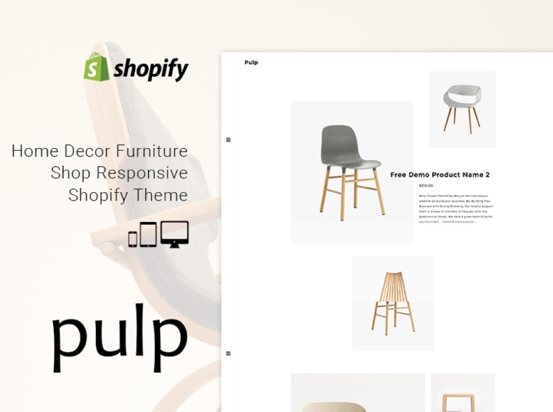 Pulp Furniture Shop Shopify Theme 3d animation branding design furniture shop graphic design icon illustration illustrator logo motion graphics responsive responsive shopify theme shopify shopify theme theme typography ui ux vector