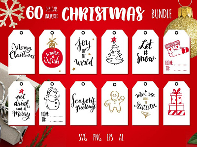 Christmas Holidays tag bundle 3d animation branding design graphic design icon illustration illustrations illustrator lettering quotes logo motion graphics new year tag bundle transparent typography ui ux vector vintage