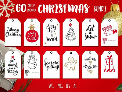 Christmas Holidays tag bundle