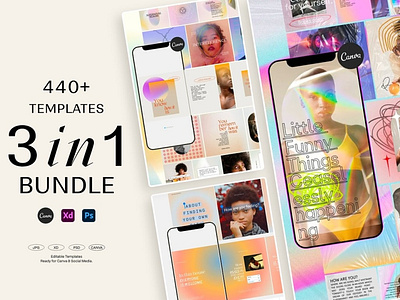 3in1 Gradients Templates Bundle