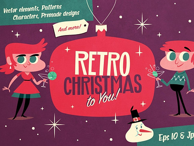 Retro Christmas Vector Pack