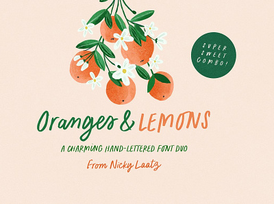 Oranges & Lemons Font Duo 3d animation branding design graphic design icon illustration illustrator logo motion graphics typography ui ux vector
