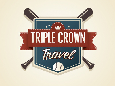 Triple Crown Travel baseball branding design logo