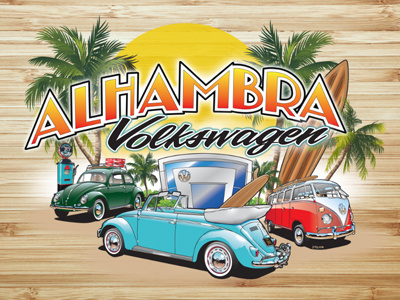 Alhambra Volkswagen Logo branding design logo retro vw