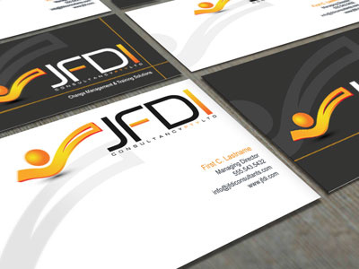 JFDI Logo & Biz Card Design business cards business consultants logo