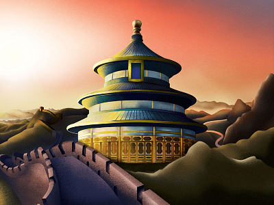 Missing China china great wall great wall of china illustration temple temple of heaven travel