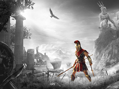 Black and White Roman Warrior blackandwhite editing photo photoshop photoshop editing roman warrior