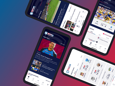 Rugby League App concept agency app design marketing rugby ui ux web