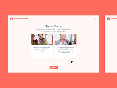 Companiions - Onboarding UI agency app design marketing onboarding onboarding screen onboarding ui responsive ui ux web