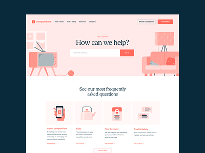 Companiions - Help Centre agency app design icon illustration marketing responsive ui ux web