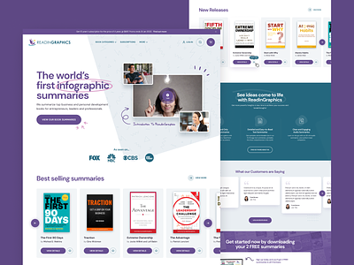 Book Summary Landing Page agency branding homepage illustration landing page marketing ui ux web