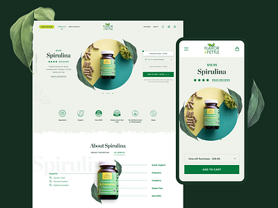 Flavor & Fettle Ecommerce Product Page agency app branding design ecommerce health healthcare illustration logo marketing pdp product page store supplements ui ux vitamins web