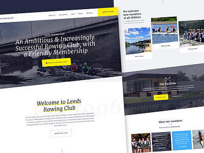 Leeds Rowing Club Homepage articles blog home homepage landing leeds rowing rowing club ui ux