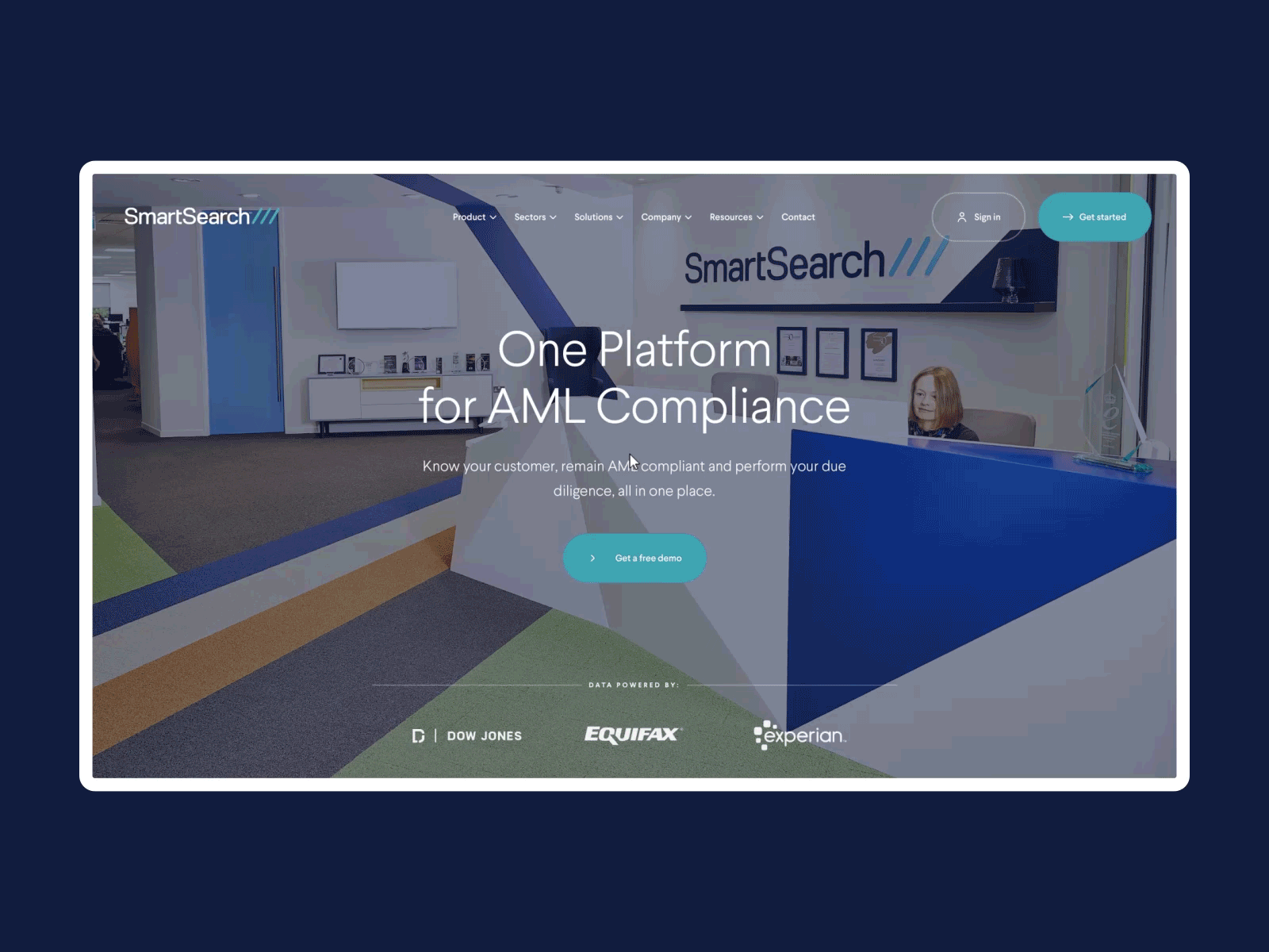 AML Compliance Homepage Mockup