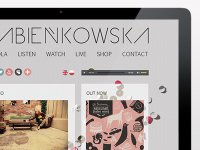Ola Bienkowska, Singer / Songwriter personal website web design website