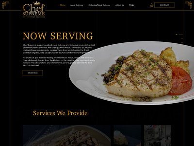 Meal Delivery Homepage for Chef Supreme