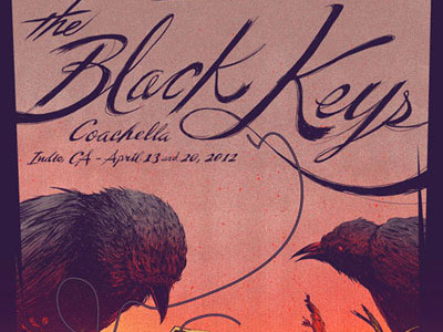 Posters for the Black Keys at Coachella art black keys coachella design drawing illustration lettering poster screen print