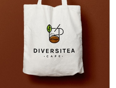 DiversiTea Cafe branding icon logo minimal vector