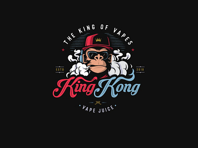 King Kong Vape Juice branding illustration logo vector