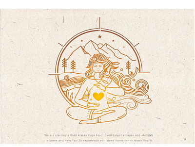 Wild Alaska Yoga Fest branding illustration logo vector