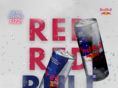 Red bull banner design (get a strong fizz!!) branding