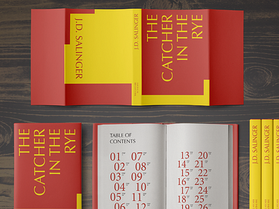 Book Design & Layout "Catcher in the Rye" book jacket book layout color literature typography