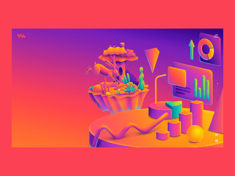 Part of my new work for Website Agency agency animation artwork color design gradient head illustration interaction interface man rabbit research science statistics uiux web webdesign website wood