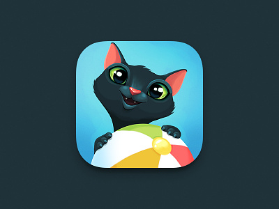 Cat Icon android app art ball black cat color cute design eyes game icon icon design illustration ios magic summer sweet