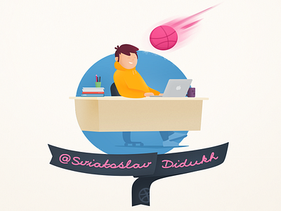 Сatch it! ball boy character debut dribbble first shot illustration invitation thanks