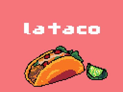 Taco pixel art design illustration logo
