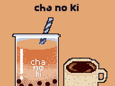 Milktea and Coffee pixel art