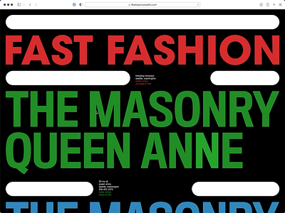 Fast Fashion/Masonry Site ar beer beer cans black transitions typography ui web website
