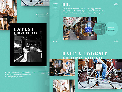 Float About Page about us aqua design float gallery instagram site typography ui web website