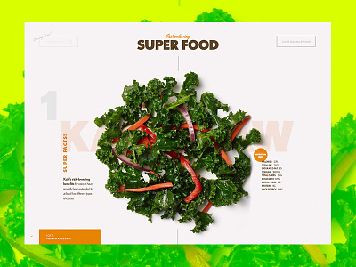 Super Food Ingredients design details exploration food interactive motion presentation restaurant ui ux vegetables web