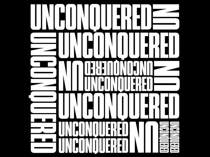 Unconquered Visual Identity black branding design identity interactive photography typography web design website