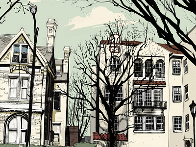 Richmond - Franklin Street Terrace architecture drawing illustration ink photoshop richmond sketchbook virginia