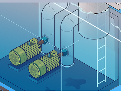 Technical Drawing - Underwater Pumps illustration illustrator linework technical drawing vector