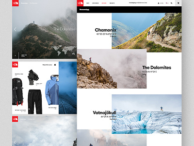The North Face - Photo Stories black ecommerce editorial gallery red slider the north face ui web white