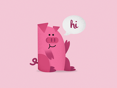 Piggy cerdito character hi illustration marranito pig piggy pink