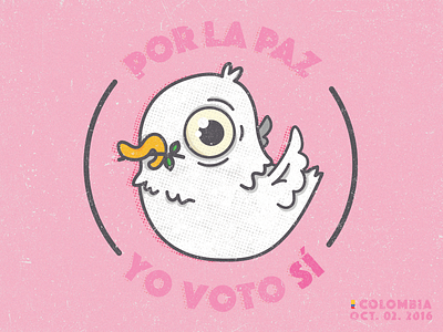 - Sí - colombia happy illustration paz peace pidgeon si vote yes