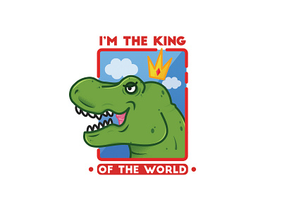 I'm the king of the world!! crown dinosaur illustration king rex texture trex world