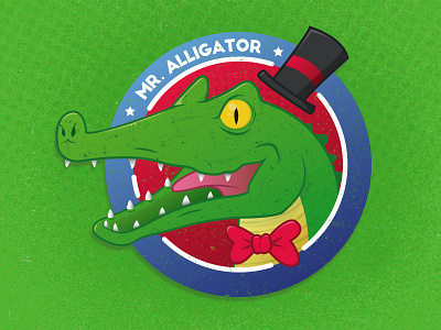 Mr. Alligator alligator badge elections green illustration lizard president vote