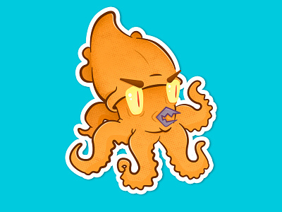 / Little Kraken / challenge illustration illustrator kraken photoshop squid sticker