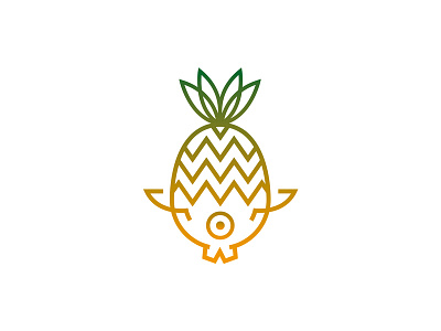 The Fineapples band design fish illustrator logo pictogram pineapple