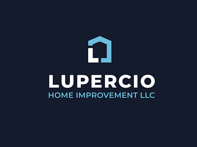 Lupercio Home Improvement blue brand branding construction graphic design home house illustration logo logo design modern sleek