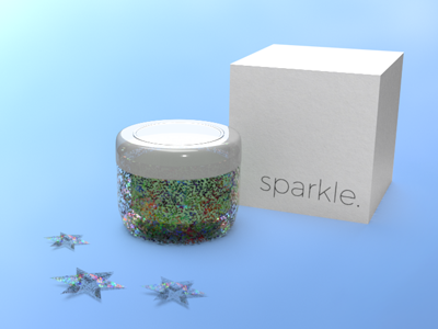 Cosmetics Packaging Test 3d adobe dimension glitter packaging