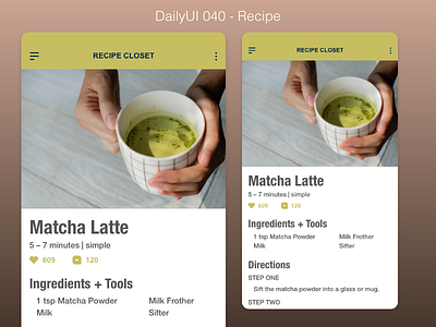 DailyUI 040 - Recipe dailyui dailyui 040 mobile recipe